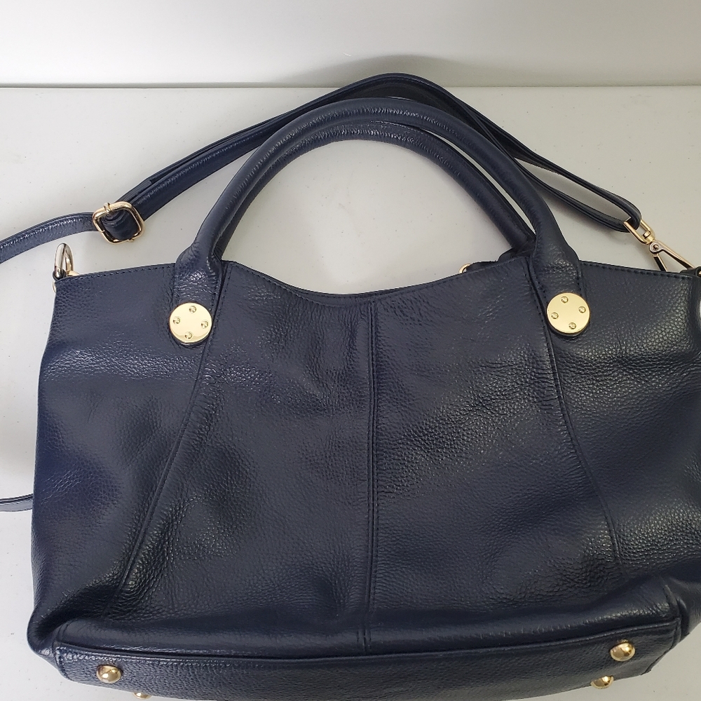 Onna Ehrlich Navy Leather Stacy Purse - Picture 4 of 9